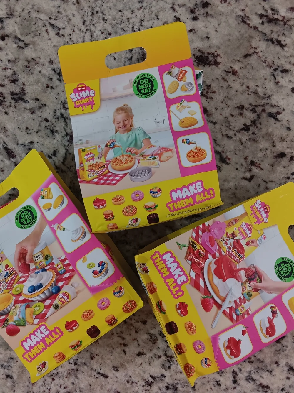 Slime Mart Realistic Slime Food - Waffles, Fruit Tart, Strawberry Cheesecake